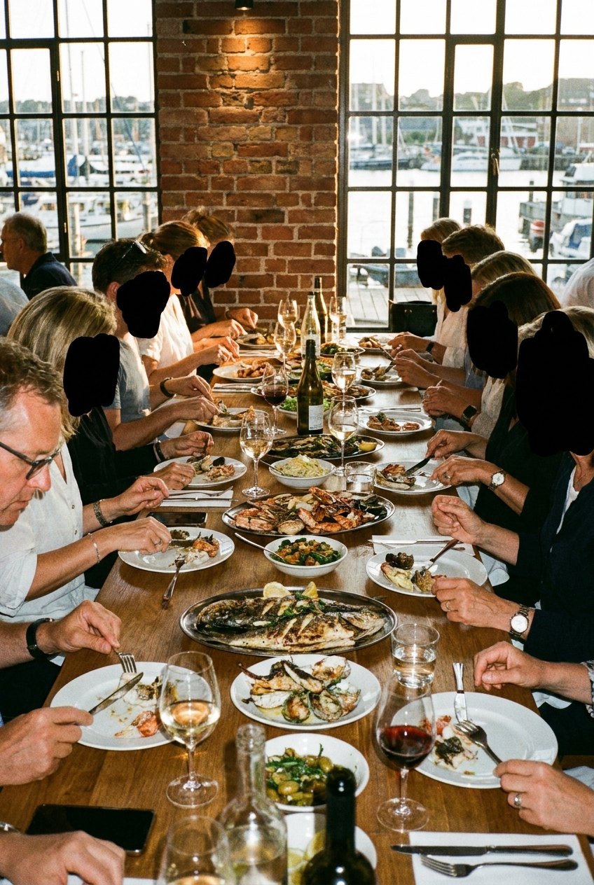 Restaurants für Gruppen in Hamburg – lange Tafel am Hafen