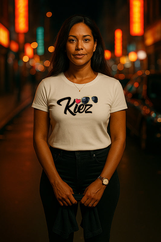 Kiez T-Shirt Damen weiß mit Kiez-Herz-Motiv – St. Pauli