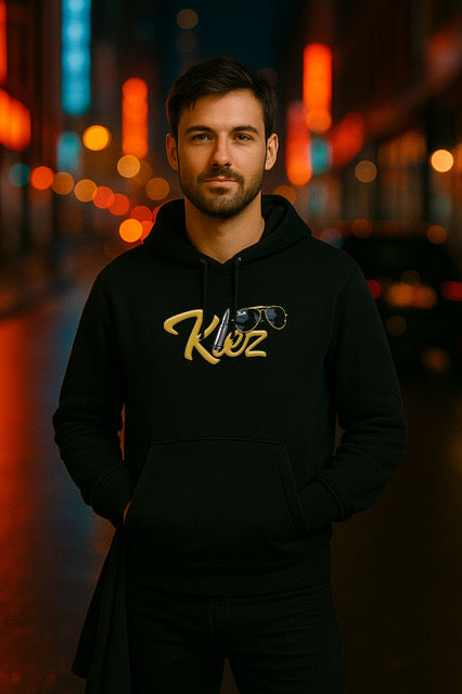 Kiez Hoodie Herren schwarz mit Bullet-Motiv – Kiez Hamburg