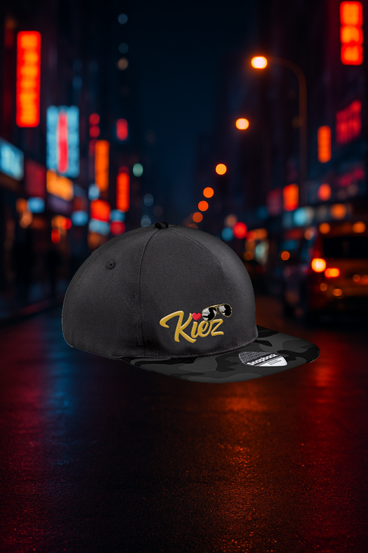 Camouflage Kiez Kappe Black Edition mit Kiez-Herz-Motiv – Kiez Hamburg