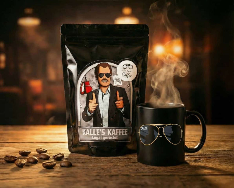 Kiez Kaffee Bundle mit Tasse im Kalle-Brille-Design – Reeperbahn Hamburg