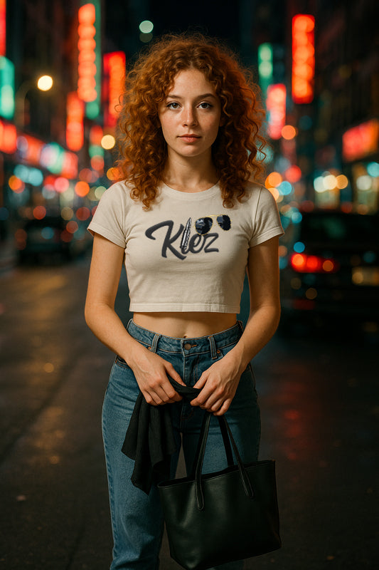 Kiez Top Damen weiß mit Bullet-Motiv – Reeperbahn Hamburg